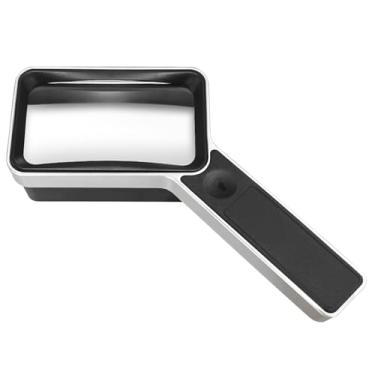 Imagem de Sagefidere Lupa Portátil Com Luz, Retangular Recarregável 3X 6 Leds Reguláveis Para Leitura De Fontes Pequenas, Artesanato, Baixa Visão, Idosos