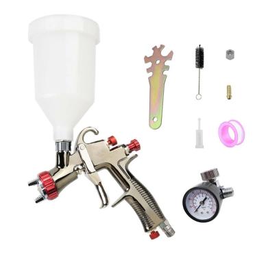 Imagem de YSIL Pistola De Pulverização Tinta Lvlp R500 Com Alimentação Por Gravidade E Capacidade 600 Cc, Bico 1,3 Mm Regulador Ar, Para Pintura Automotiva, Móveis Casas