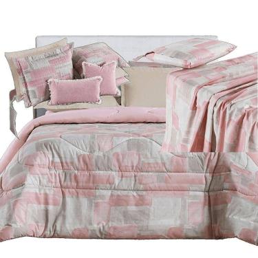 Imagem de Kit Coordenado Edredom, Cobre Leito E Lençol Sensuale Super King Quadri 8 Peças - 80% Algodão, 20% Poliéster