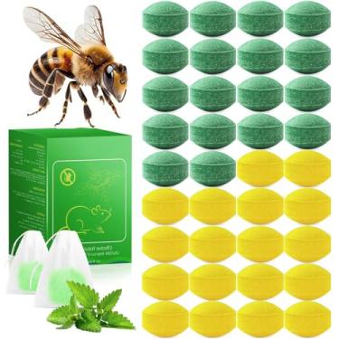 Imagem de Pacote com 36 bolas repelentes de abelha de vespa, óleo de hortelã-pimenta – Repelente de ratos para ambientes externos e internos, jaquetas amarelas, zangões, carpinteiro, dissuasor de vespas para