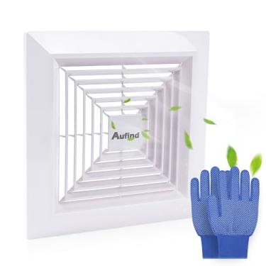 Imagem de Aufind Capa para exaustor de banheiro de 28 x 28 cm com mola - grade de ventilação de plástico resistente, design com mola de fácil instalação para ventiladores de teto ou parede