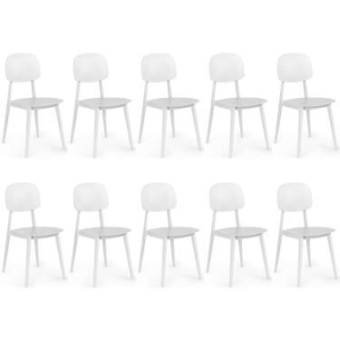 Imagem de Kit 10 Cadeiras Itália Para Sala/cozinha Em Polipropileno - Branco