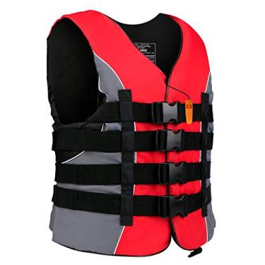 Imagem de XGEAR Colete USCG Life para adultos, colete esportivo aquático, 4 cores, Vermelho, XX-Large