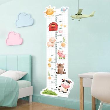 Imagem de Adesivos Decorativos Régua Crescimento Tema Fazendinha Infantil Lavável Seguro Fácil Aplicação Quarto Bebê Menina Menino Decoração Área Kids