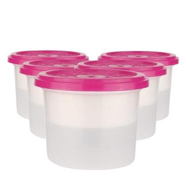 Imagem de Kit 05 Pote Anti Umidade Evita Mofo E Mau Cheiro Tampa Rosa - Bcm Bras