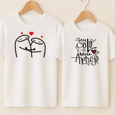 Imagem de Camiseta Casal Algodão Estampa Teu Colo é o Meu Abrigo Música Fofo Nam