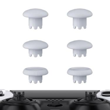 Imagem de eXtremeRate Manípulos De Substituição Sólidos Brancos Para Controle Ps5 Edge - Tampas Joystick Analógico Intercambiáveis Personalizadas E Base Manípulo Não Incluídas