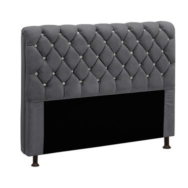 Imagem de Cabeceira Para Cama Solteiro 90cm Fernanda Veludo Chumbo Chumbo