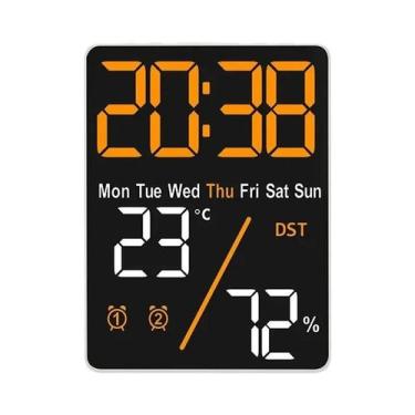 Imagem de Despertador Digital LED Regulável Com Display De Temperatura E Umidade