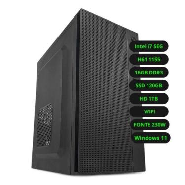 Imagem de Computador CPU Intel Core i7 H61 16GB DDR3 SSD 120GB HD 1TB Wi-Fi Wind