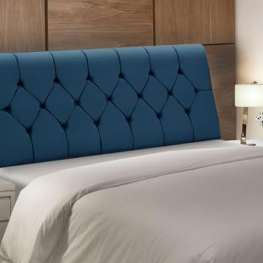 Imagem de Cabeceira Baú de Cama Box Madeira Estofada King Size Madri (Azul)