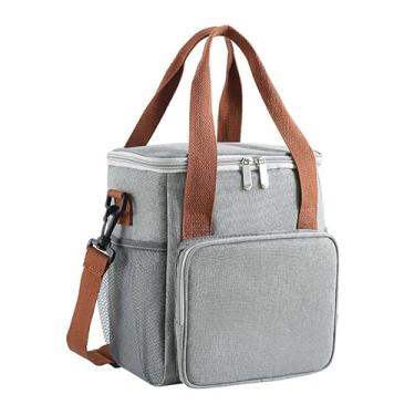 Imagem de Bolsa Térmica Para Pizza Com Alça De Mão E Isolamento Térmico Eficiente Sacos de Entrega de Pizza Lancheira Termica(Cinza)