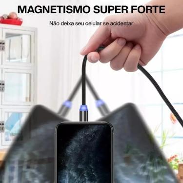 Imagem de Carregador Magnético Rotativo 360° iOS Type-C Micro USB e Fonte