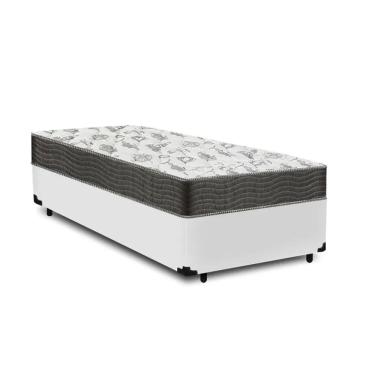 Imagem de Cama Base Box Solteiro Branco Colchão ISO 100 D33 - Ortobom