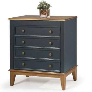 Imagem de Cômoda Luna 4 Gavetas Azul Petróleo 73cm - 67883 - Sun House