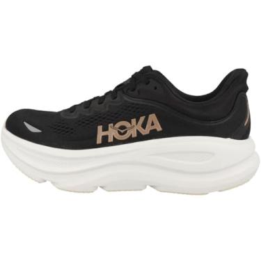 Imagem de HOKA Tênis feminino Bondi 9, Preto/ouro rosa, 38