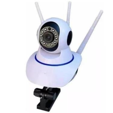 Imagem de Câmera Ip Sem Fio 360 3 Antenas HD Wifi Visão Noturna Alarm - Premium