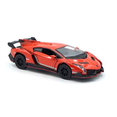 Imagem de KiNSMART Lamborghini Veneno Escala 1:36 5" Modelo De Metal Fundido Super Carro Laranja