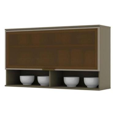 Imagem de Armário Aéreo Connect 1 Porta Basculante De Vidro 120 Cm Duna  Henn - 