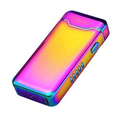 Imagem de YOZWOO Isqueiro elétrico recarregável USB Isqueiro eletrônico de alta potência Isqueiros de plasma de arco de chama à prova de vento com bateria de longa duração para casa e exterior (colorido)