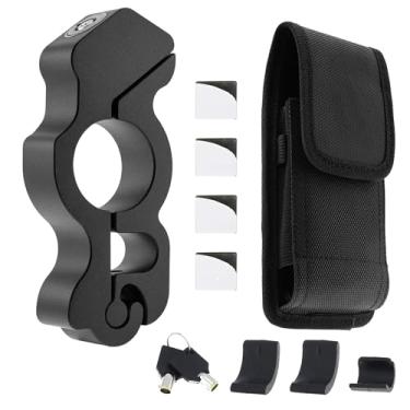 Imagem de Windance Trava antifurto para motocicleta, travas de freio de acelerador resistentes com bolsa de cintura, aderência do guidão, trava de segurança do freio da roda dianteira para ciclomotores