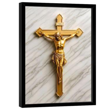 Imagem de Quadro Decorativo Jesus Na Cruz Dourado