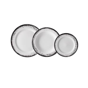 Imagem de Serviço de Baixela 12 Peças em Porcelana, Decoração Névoa Preto, Porcelana Schmidt