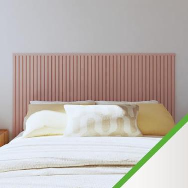 Imagem de Kit Cabeceira Painel Ripado | Linha Play | Simples Instalação e Durabilidade (Rosa, Casal)