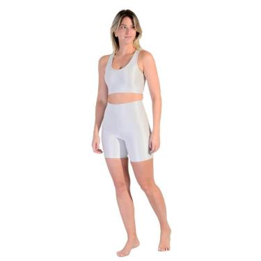 Imagem de Conjunto Esportivo Shorts Básico + Top Nadador em Tecido Half Shine Wunder-Feminino