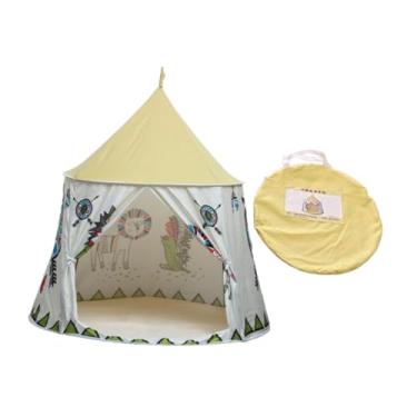 Imagem de YIJU Crianças infantis crianças castelo playhouse criativo tereeepee crianças brincam a barraca para festa de aniversário da creche meninos meninos garotos, Bege