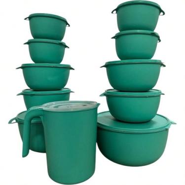 Imagem de Kit Bowl Potes Plásticos Redondo 10 peças + 1 Jarra - Casa Bella Utens