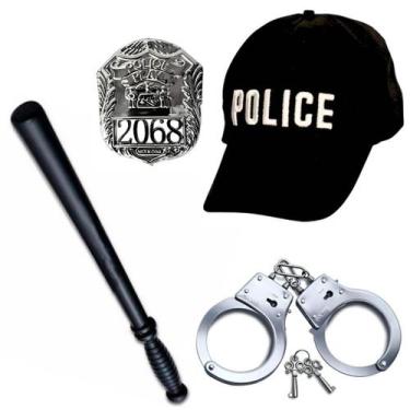 Imagem de Kit Fantasia Completa de Policial Feminina Policia Carnaval Halloween 