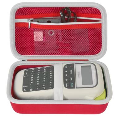 Imagem de Capa compatível com Brother para máquina de etiquetas portátil P-Touch PTH110/PRTH110/Pro PT-H111/PTE110, suporte de armazenamento, organizador de transporte para fitas de etiquetas, adaptador AC,