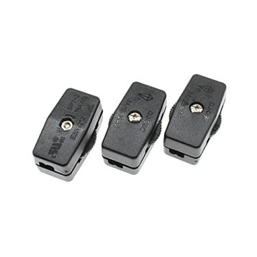 Imagem de HAJXZH Interruptor De Roda Dentada Com 3 Peças, Caixa Plástico Liga/Desliga, Ca 125 V A Para Lâmpada 18/2 Spt-2, Fio Medidor Luz Mesa Cozinha E Quarto (Preto)
