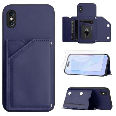 Imagem de Asuwish Capa de telefone para iPhone Xs Max capa carteira com protetor de tela, suporte para cartão, alça transversal, cordão de couro i X XR Xsmax 10x SX Xmax 10xs 10s 10 Plus Xmaxs mulheres meninas