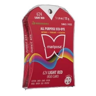 Imagem de Tinta em pó vermelho claro; kit de corantes ecológicos biodegradáveis para roupas multiusos para tecidos naturais e sintéticos, pacote com 2