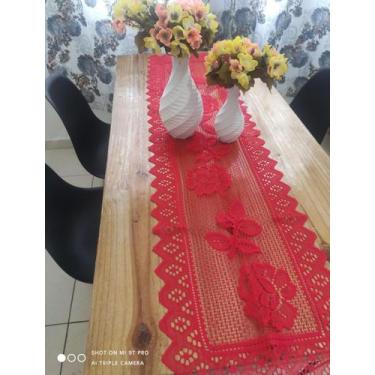 Imagem de Caminho, Trilho, Passadeira de Renda 1.50MT X 0.38 CM - branyl, Vermel
