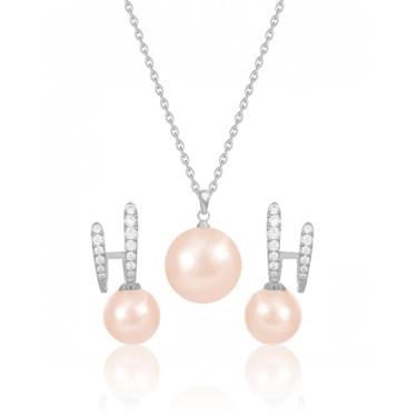 Imagem de JIEMUCHU Colar e brincos de zircão de aço inoxidável banhados a ouro para mulheres, 1.5cm*1cm, Aço inoxidável, Sem Pedra Preciosa