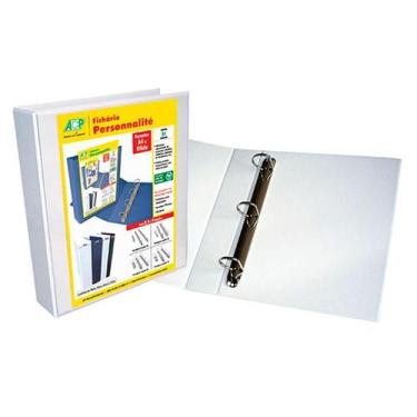 Imagem de Fichário revestido com cristal oficio branco 75mm 3750BR com 3 argolas