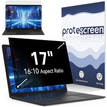 Imagem de [Pacote com 2] Tela de privacidade para laptop de 17 polegadas compatível com Lenovo Hp Dell, Acer, Asus Thinkpad Envy Xps, protetor de filtro de luz azul antirreflexo removível de 16:10, protetor de privacidade para monitor de computador de 17 polegadas