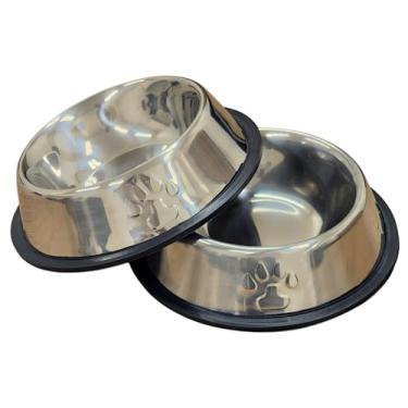 Imagem de Kit 2 Comedouro 200ml Inox Tigela Pote Ração Água Cão Gato Pequeno