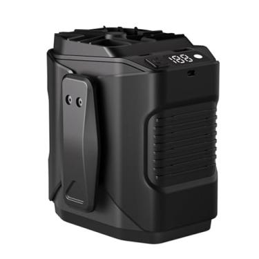 Imagem de NORMIA RITA Ventilador de cintura 100 velocidades ajustável bateria de 6000 mAh Ventilador de cinto/resfriador de cintura recarregável por USB para uso externo/construção/entrega/trabalho, operação