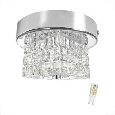 Imagem de Spot Cristal Plafon Sobrepor Prateado Brilhoso Bet45 + Led
