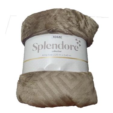 Imagem de Cobertor King Rozac Splendore Marrom Claro Geometrico