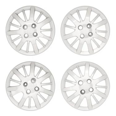 Imagem de Kit 4 Calota Aro 14 Compatível c/Roda Siena Palio 2009 - Prata