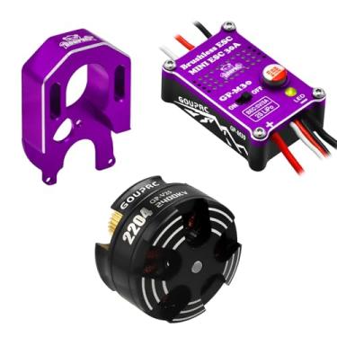 Imagem de GOUPRC 2204 2400KV Brushless Outrunner Motor with Mount & 30A Brushless ESC Combo Kit for SCX24 Axial 1/24 Remote Control Crawler Truck Car Purple