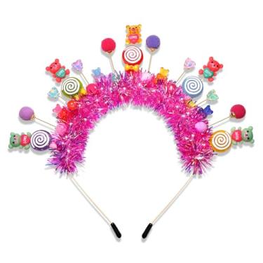 Imagem de mokkia Tiara de doces para mulheres, pirulito doce, Natal, acessórios de fantasia de doces de Halloween, roupas de Natal para meninas, lembrancinhas de festa de aniversário, presentes de Natal (padrão
