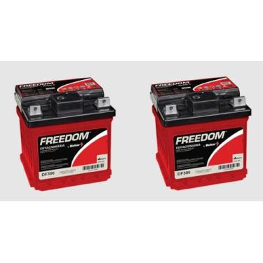 Imagem de Kit com 2 Bateria Estacionaria Freedom Df300 30ah Painel Solar