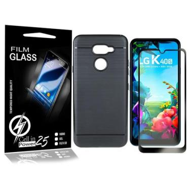 Imagem de Pelicula Vidro 3D + Capa Emborrachada LG K40S LMX430bMW 6.1 - Cell In 