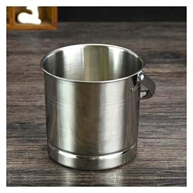 Imagem de Balde de gelo para festas de aço inoxidável pequeno balde de gelo portátil cerveja coquetel balde de gelo doméstico bebida balde de gelo jardim balde de gelo recipiente de gelo balde de vinho